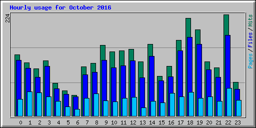 Hourly usage for October 2016